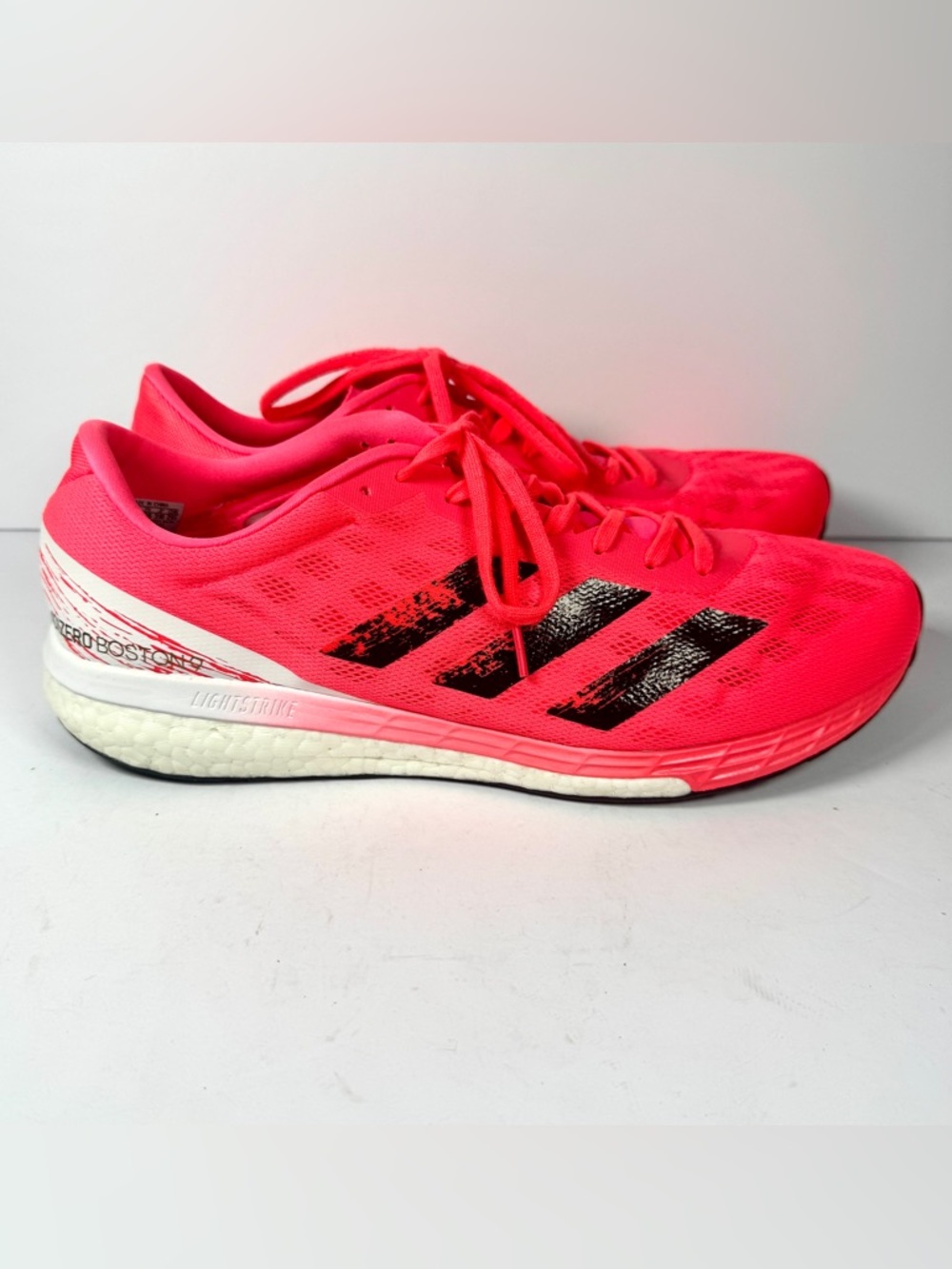 Adizero Boston 9 running shoes Signal Pink Black  Men 13 Training Racing EG4671